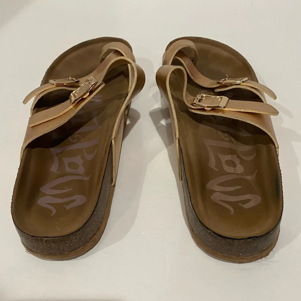 TARGET Women’s Adjustable Flat Footbed Slip-On Slide Thong Sandal - gold, size 6 - Picture 6 of 8